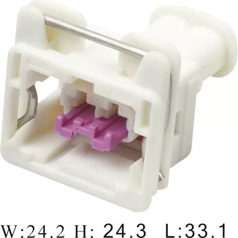 Aptiv 240PC02S900 Automotive Connector - 2 Way - 1 Row - White/Purple