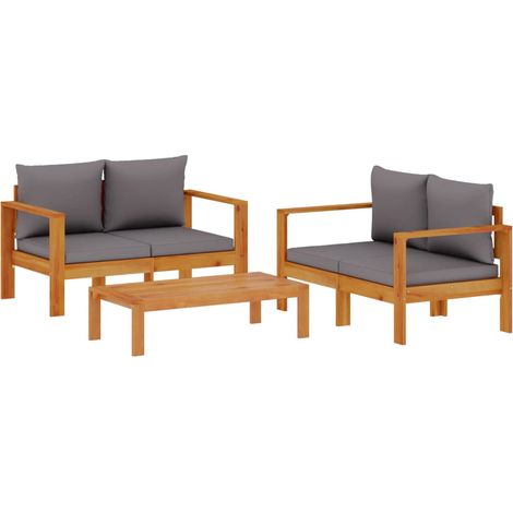 Maison Exclusive - 3-tlg. Garten-Sofagarnitur mit Kissen Massivho