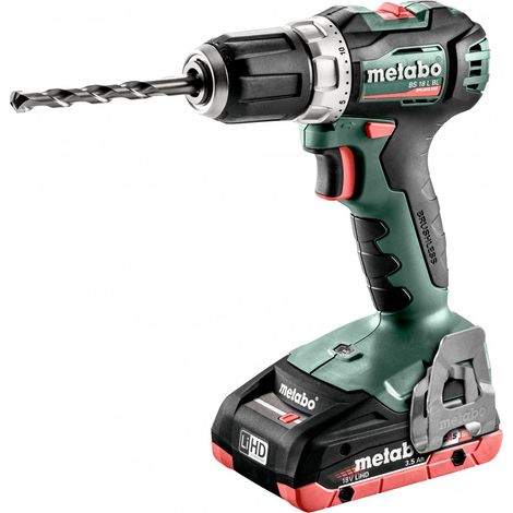Metabo – Perceuse-visseuse sans fil 18V 602326910 – 2 batteries 2.0Ah – Moteur Brushless compact – Couple 50Nm pour vissage série - BS 18 L BL
