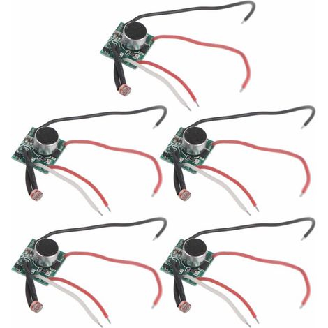 Module de Commutateur à Contrôle Sonore et Lumière Solar avec Circuit, Lot de 5 Modules, DC 3V‑30V, Sensibilité à 20 Decibels (1/5)