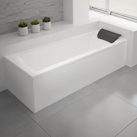 Vasca da bagno a parete 170x70 con pannelli bianco lucido e cuscino antibatterico Ypsilon