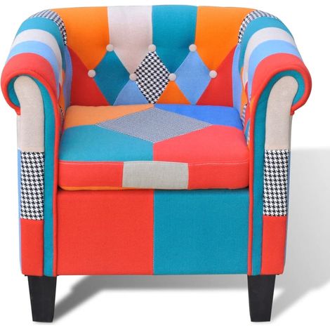 Fauteuil Relax avec design de patchwork - Fauteuil Salon Tissu BV443029 - BonneVie (1/5)