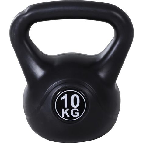 Kettlebell, haltère de 10 kg lestée de sable, pour débutants, noire (1/5)