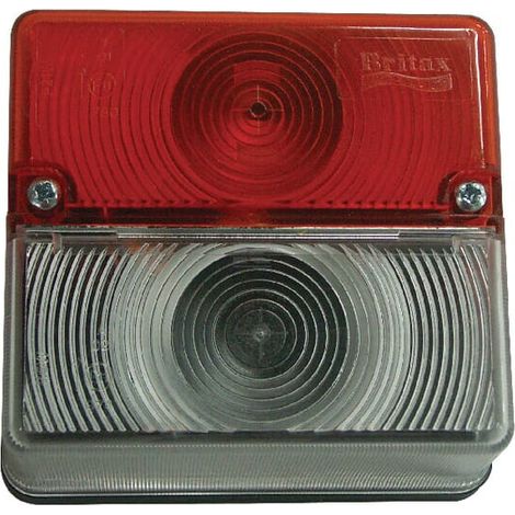 Luci di direzione e posizione quadrato 12/24V rosso/bianco fissaggio con viti 105x97x52 mm Britax BRITAX TOR4514 (1/3)