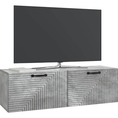 Maison Exclusive - Meuble TV mural Gris béton 98 x 31 x 30 cm Bois d'ingénierie