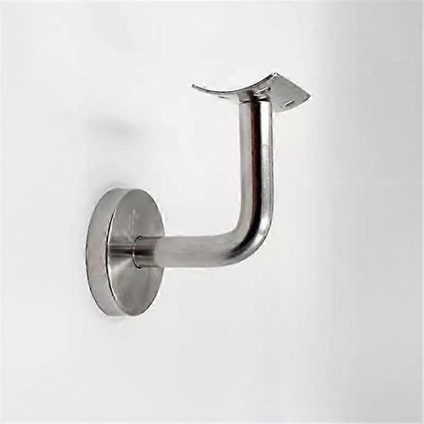 Support mural en bois x2, Rosace inox, Support de rampe réglable, Angle adaptable pour intérieur et mezzanine, 60x60mm, Style rétro, Fixation robuste (1/4)
