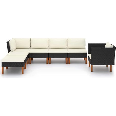 Maison Exclusive - 7-tlg. Garten-Lounge-Set Poly Rattan Eukalyptu (1/5)
