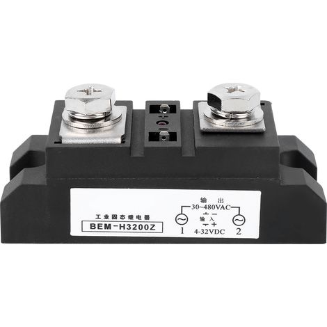 Relais statique BEM H3200Z 200A, commande CC/CA, équipement électrique industriel de qualité CA (1/5)