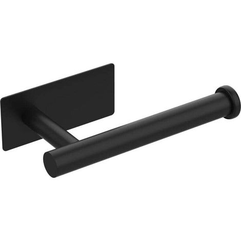Porte Papier Toilette, Support Papier Toilette Mural, 304 Acier Inoxydable Porte Rouleau Toilette, sans perçage Porte-Papier hygiénique Autocollant 3M, Noir (1/4)