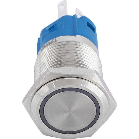 16mm LED-Licht Selbstrückstellung 1NO 1NC Metall-Druckknopfschalter für Fahrzeugmodifikationen (Weißes Licht 5V) (1/5)