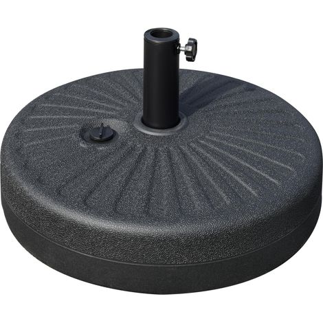 Sonnenschirmständer 22 Kg, Für Ø38/48 Mm Sonnenschirm, Zement, Schwarz, Ø51 X 12H Cm
