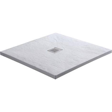 Brausetasse aus gegossenem Marmor KRETA weiß, 90x90x3,2 cm (1/2)