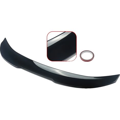 Spoiler trasero, estilo PSM, fácil instalación, negro brillante. (1/2)