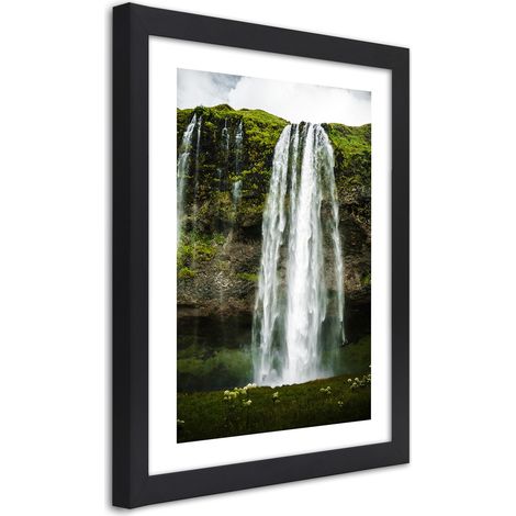 Quadro con cornice, Cascata nel verde delle montagne - 20x30 (1/5)