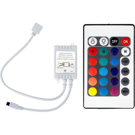 Contrôleur RGB 12V 6A (2a/ch) avec télécommande IR 24 touches