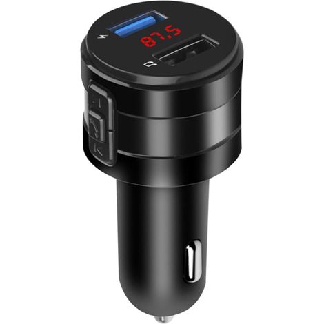Émetteur sans Fil 5.0 pour Radio de Voiture avec Double Port USB Charge Rapide et Lecteur Mp3 Stéréo Compatible aux Noir en Abs (1/5)