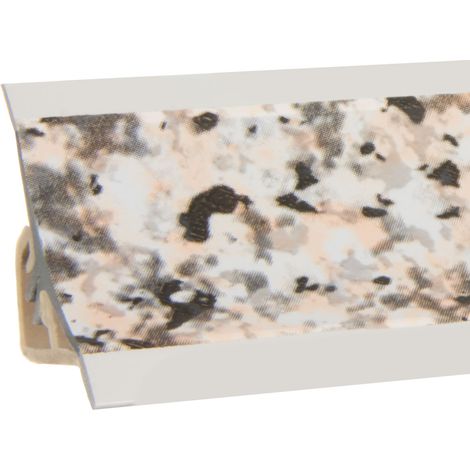 HOLZBRINK Profil d’étanchéité pour plan de travail, joint cuisine, profil décoratif, plinthe cuisine, Matériel PVC, couleur : Granit, 23x23 mm 150 cm