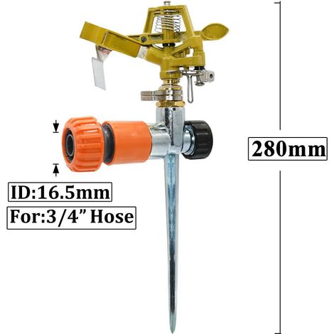 (D) Arroseurs à bascule pour l'irrigation agricole, buses à jet rotatif réglables à 360° pour l'irrigation de jardin avec support métallique (1/5)