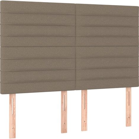 vidaXL Testiera per letto Tortora 144x5x118/128 cm Tessuto (1/5)