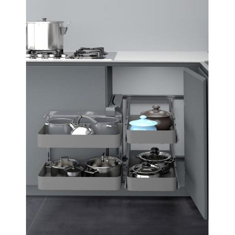 Mécanisme d&aposangle extractible PRO graphite. Pour meuble 90cm - talla Droite