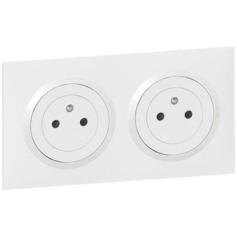 Dooxie double prise blanche + plaque (1/2)