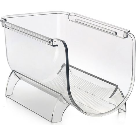 Casier à tiroir plastique transparent anti-chute sans BPA ni chlore sur pied empilable pour réfrigérateur, stockage fruits et légumes, 7.9x4.7x4.1 pouces, 1 pièce (1/2)