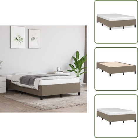 Cama de tela - vidaXL Estructura de cama sin colchón tela gris taupe 120x200 cm - Cama de madera