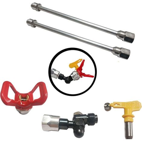 Tige Extension 2 x 30 CM pour Pulvérisateur Airless Buse Rallonge Pistolet Peinture+Buse Siège+Buse+Tête universelle (1/5)