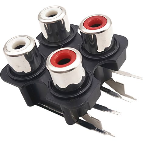 Connecteur d'entrée audio RCA (signal phono), prise vidéo pour haut-parleur, prise audio AV rouge et blanche à 2/4/6 broches et fiche à 4 trous rouge et blanc (1/2)