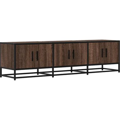 Meuble TV industriel avec grand espace de rangement 150 x 35 x 41 cm en bois d'ingénierie marron (1/5)