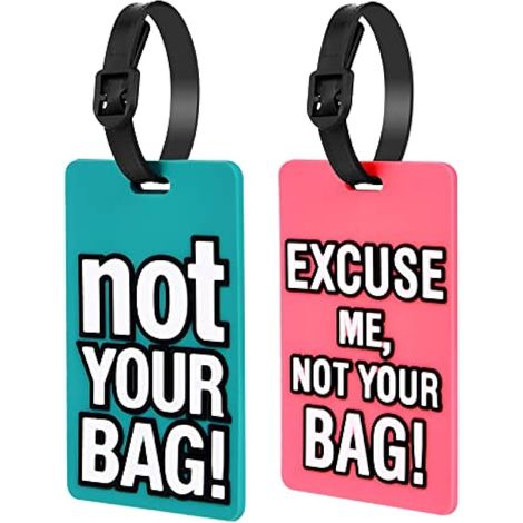 Étiquettes à bagages en silicone, lot de 2, avec carte d'identité, pour valises et sacs de voyage.