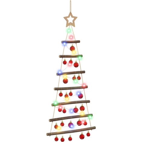 vidaXL Albero di Natale appeso con palle 90 cm 30 LED Multicolore (1/5)