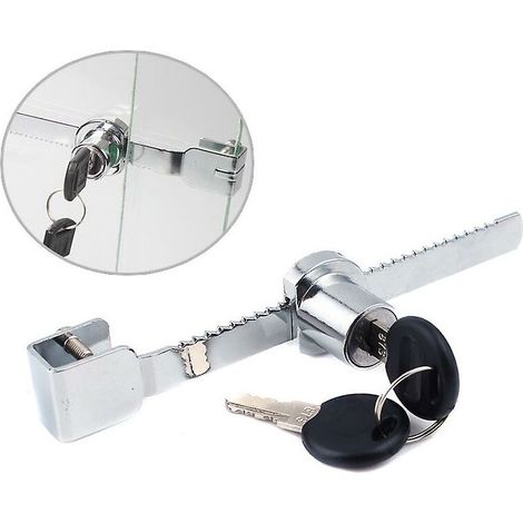 Verrou de porte coulissante avec 2 clés pour vitrines (1/5)