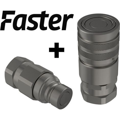 Coupleur rapide face plate 3/8" FASTER Mâle + Femelle (1/4)