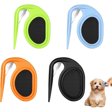 4pcs Peignes à Nouer pour Animaux de Compagnie, Peigne à Dégustateur de Chat avec Lame en Acier Inoxydable Peigne de Massage pour Chat Outil de Toilettage de Coiffure pour Chiens Chaton Chiot