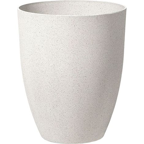 Plant Pot Off-White Stone Polyresin 43 x 43 x 52 cm Indoor Outdoor CROTON