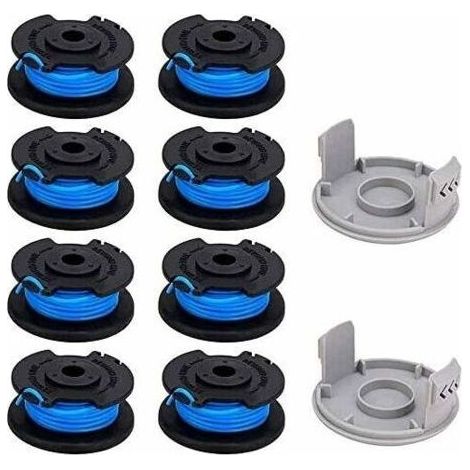 10 Paquets Bobine de Rechange pour Coupe-bordure de Ligne 0,065 pouce pour Ryobi 18v 24v 40v, Compatible Avec Ryobi One + AC14RL3A, Coupe-fil Sans Fil Line 11ft, 8 Bobines + 2 Capuchons de Coupe (1/5)