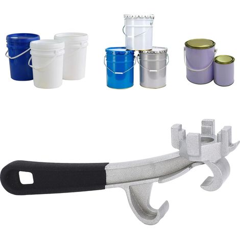 Clé multifonctionnelle pour ouvrir les fûts d'huile, les seaux étanches, les seaux en plastique, les seaux de peinture, les ouvre-seaux de peinture latex, convient aux fûts d'engrais/fûts d'huile/fûts (1/5)