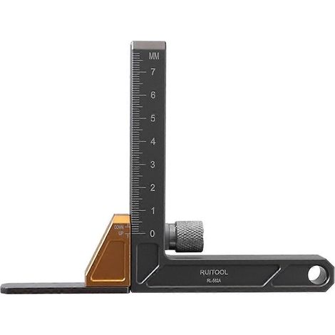 Jauge de hauteur en alliage d'aluminium pour table de défonceuse, outil de mesure métrique, règle de mesure de profondeur pour scie circulaire (1/5)