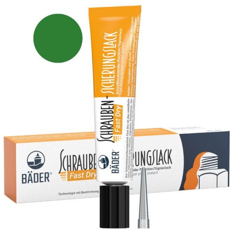 Vernis de sécurité pour vis Fast Dry 20 ml Tube vert (Par 12) (1/4)