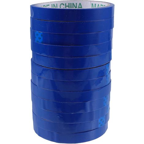 Lot de 12 rubans adhésifs pour scellage de sacs, compatibles avec les machines à lier les supermarchés et les scelleuses de sacs.-3000.00X1.20X0.10CM-Blue (1/4)