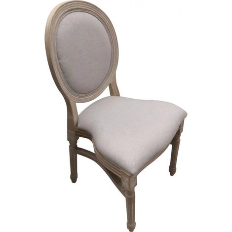 Chaise Médaillon LOUIS en polypropylène - effet bois cérusé - lot de 6 - Prodirest (1/5)