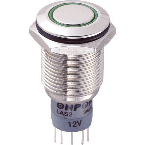 TRU COMPONENTS 701870 LAS2GQF-11E/G/12V/N/P Vandalismusgeschützter Drucktaster 250 V/AC 3 A 1 x Ein/ (1/2)