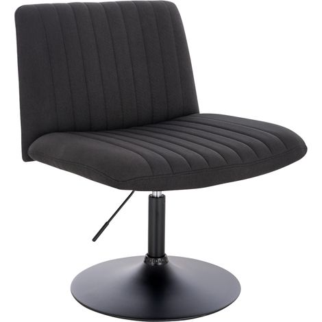 SVITA EMILY Fauteuil de détente réglable en hauteur avec dossier imitation lin noir (1/5)