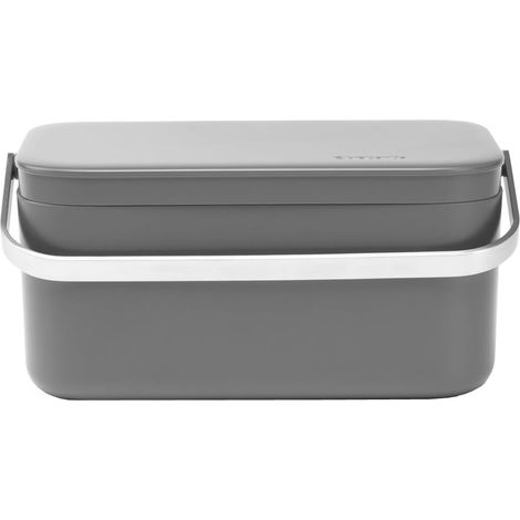 Brabantia Sink Side Contenitore per Organico, Dark Grey, 12.7 x 22.1 x 10.7 cm (1/5)