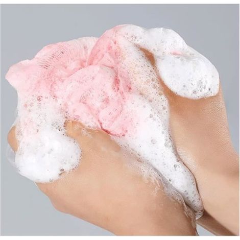 Éponge exfoliante pour le corps - Fleur de douche - Gant exfoliant - Luffa - Brosse de bain - Blanc (1/4)