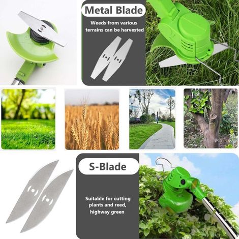 Lot de 12 Lames de Rechange en métal de 14 cm pour Coupe-Bordure, Lames en métal pour débroussailleuse sans Fil, Accessoires de Coupe-Bordure (Que 12 Lames Accessoire) (1/3)