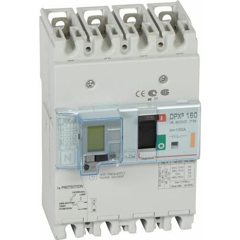 Disjoncteur magnétothermique différentiel DPX³160 pouvoir de coupure 25kA 400V - 4P - 100A - LEGRAND