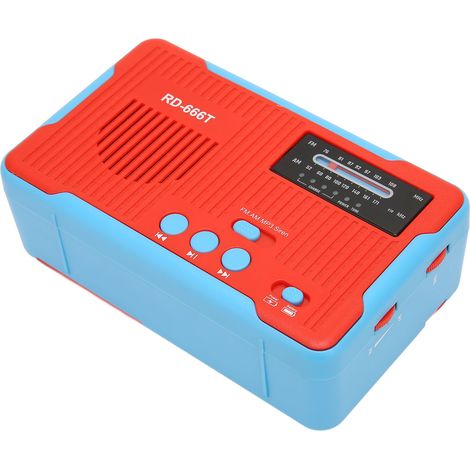 Radio d'urgence solaire à manivelle AM/FM multifonction portable avec lampe torche LED pour la maison et l'extérieur (1/4)
