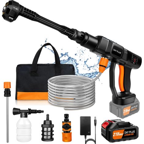 Nettoyeur haute pression sans fil Auto, buse réglable 6-en-1, débit d'eau de 270L/min (1/2)